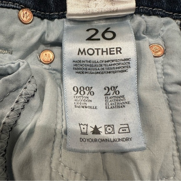 Mother The Looker medium rise skinny stretch jeans in medium-dark blue size 26 - Picture 10 of 11